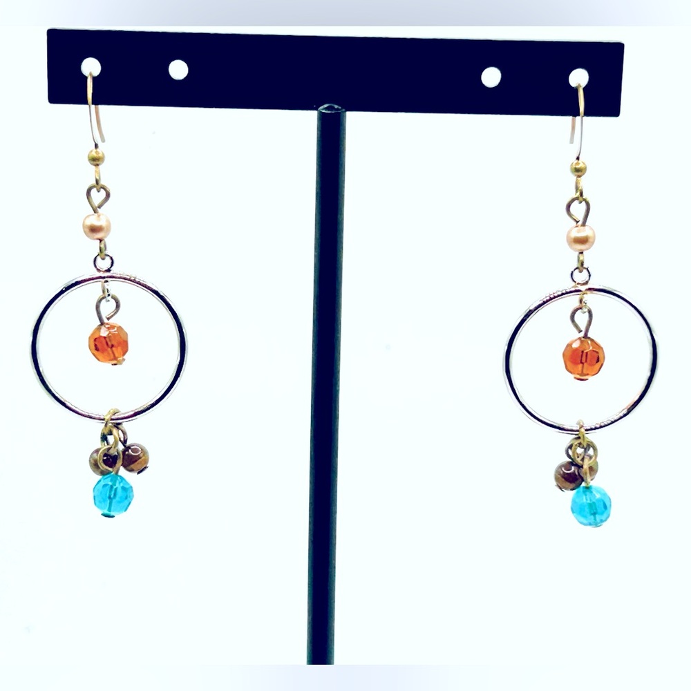 Beaded dangle hoop earrings gypsycore boho